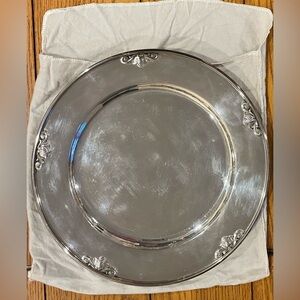 Georg Jensen #642 A, sterling silver Acorn pattern 11 inch charger/dinner plate